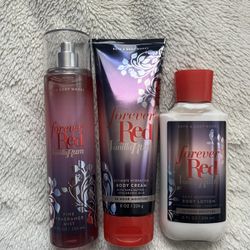 BBW Forever Red Vanilla Rum Trio Set 