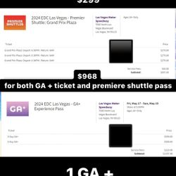 EDC GA PLUS AND PREMIERE SHUTTLE PASS 