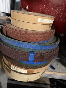 Industrial Sanding Belts – Multiple Sizes & Grits  Wide and standard belts available. Various grits (60, others available). Heavy-duty / shop quality.