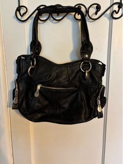 Black Leather Handbag b. Makowsky