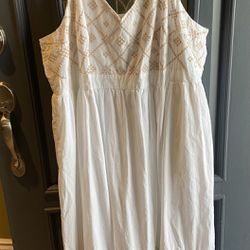 Ava & Viv White Summer Dress Plus Size 4X 26 28