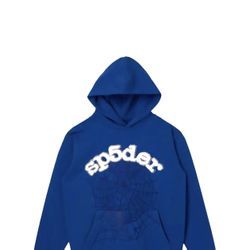 SP5DER RHINESTONE HOODIE DARK BLUE!