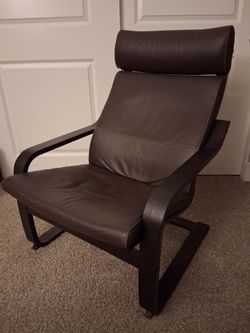 IKEA Poäng Armchair with Leather Cushion – Excellent Condition