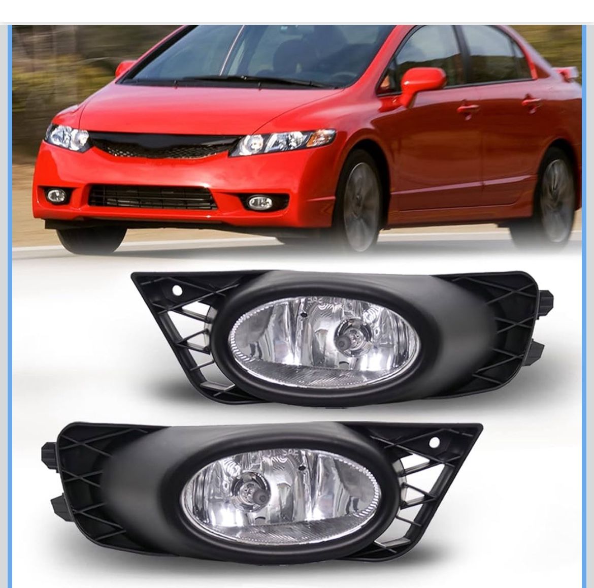 Fog Lights With Wire Harness Fit 2009 to 2011
