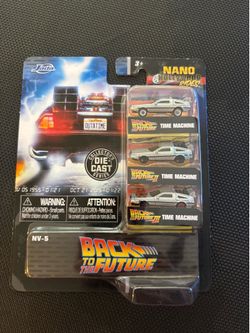 Jada Toys Nano Hollywood Rides Back to the Future DeLorean Diecast Car Set