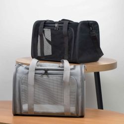Airline Approved Soft Sided Pet Carrier for Small and Medium Dogs, Cats, and Puppies (Up to 15 lbs), Collapsible Portable Travel Bag for Dogs Cats (Pi