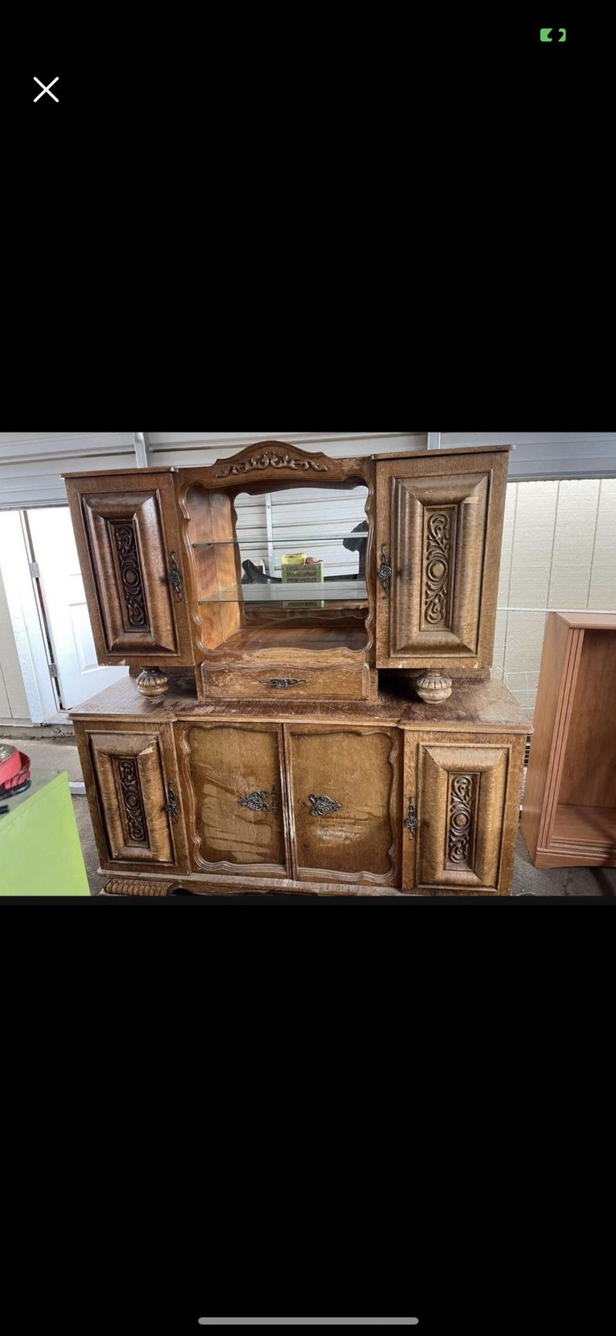 Antique 2 Piece Hutch