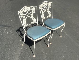 Vintage Wrought Iron Patio Chairs Set of 2