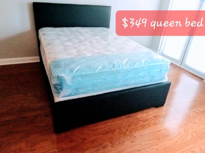 $349 Queen Bed Frame With Mattress And Boxspring Brand New Free Delivery