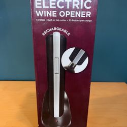 Meilo Rechargeable Electric Wine Opener – Cordless Battery Corkscrew – Black – NEW/OPEN BOX