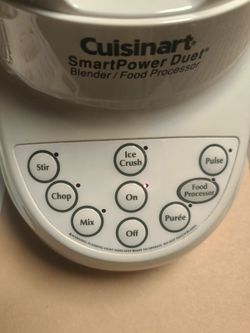 Cuisinart 500 Watt Smart Power Duet Blender/Food Processor Model BFP-703 White Clean Lightly Used 