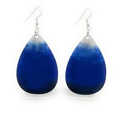 Handmade Ombre  Wooden Earrings - Finished In Gloss Or Matte