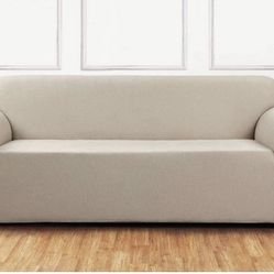 Ultimate Stretch Chenille One Piece Sofa Slipcover | Form Fit | Box Cushion| Machine Washable