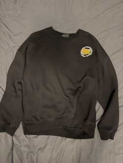 H&M Black Oversized Crewneck Sweatshirt with Fruit Graphic