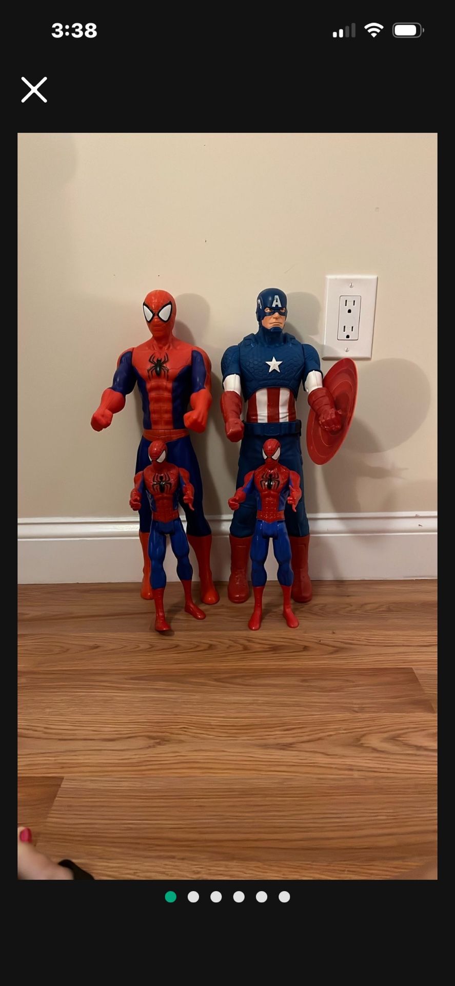 Spider Man Captain America 20 Inches Tall And Little Ones 12 Inches Tall