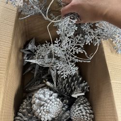 Silver Glitter Christmas Tree Decorations