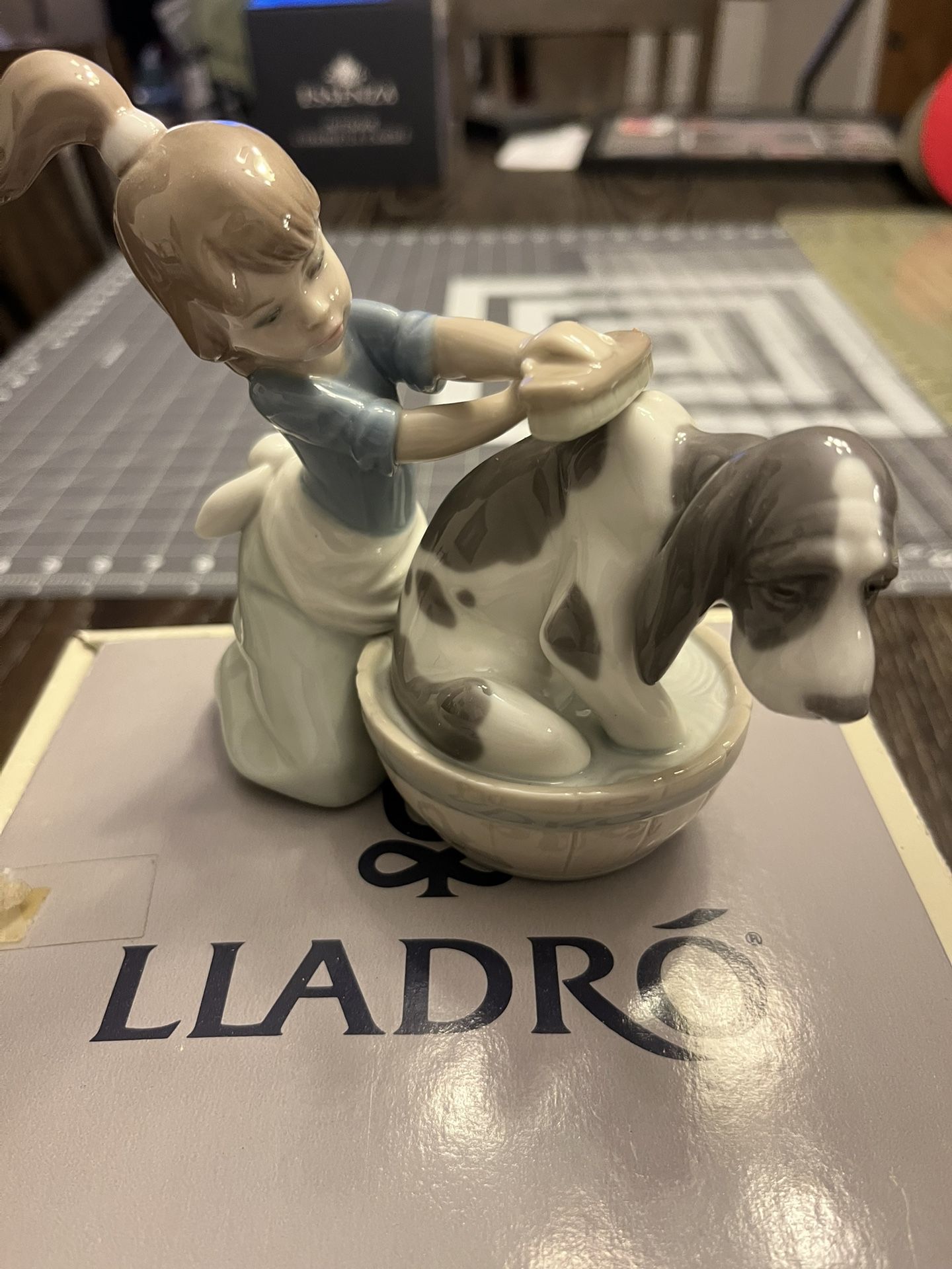 Lladro “Washing Dog”