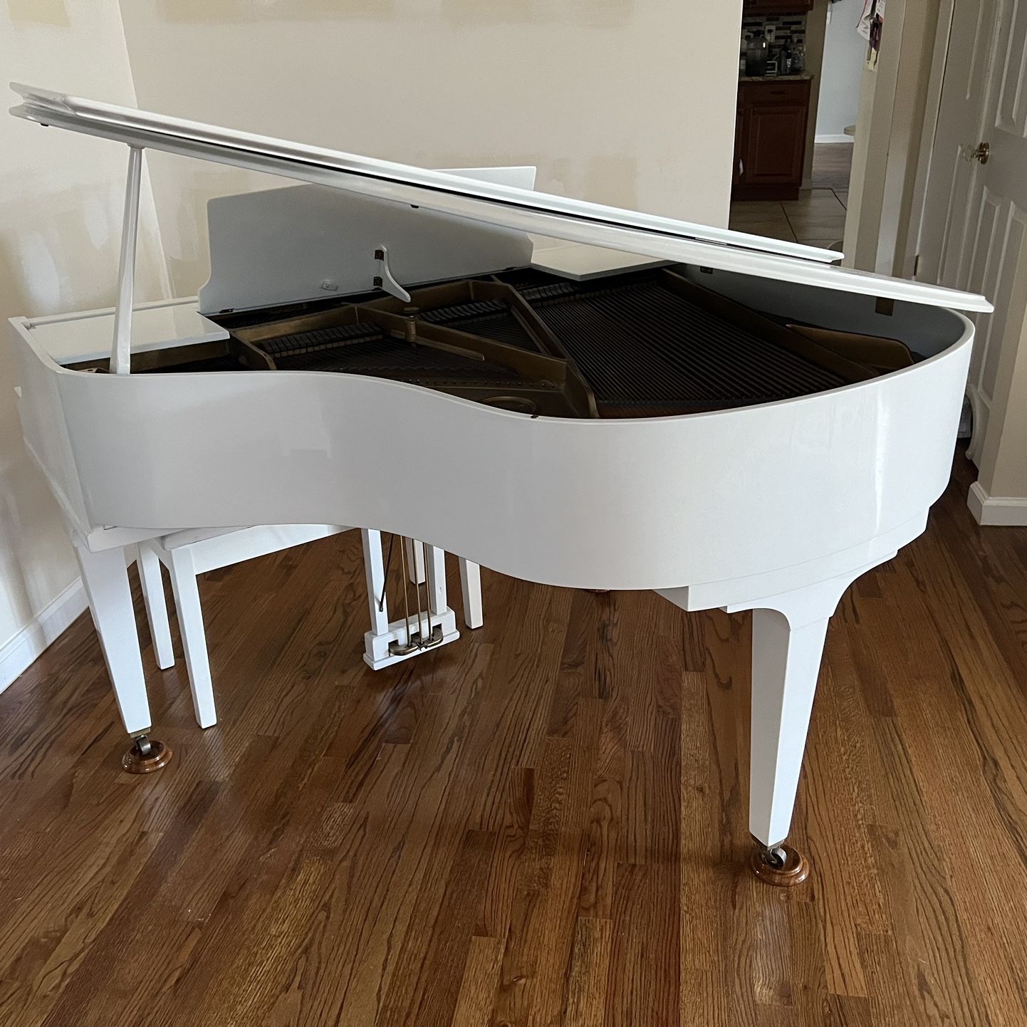 White Baby Grand Piano