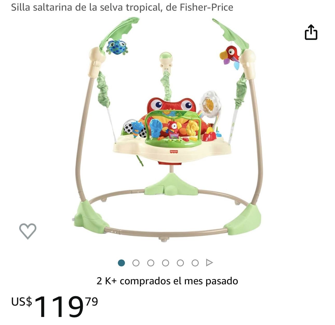 Jumperoo Silla saltarina de la selva tropical, de Fisher Price