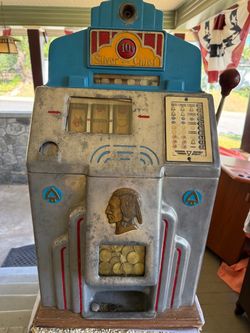 Vintage Antique Coin Op Jennings Silver Chief 10c Slot Machine