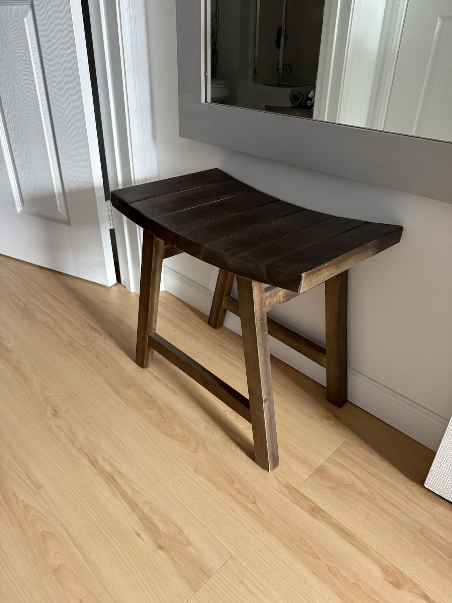 Small Curved Wood Table Or Stool