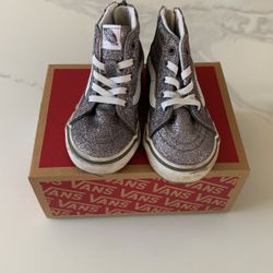 Vans Toddle Sk8hi Zip Sparkle Silver Size 7