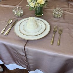 3 Brown  Organza Overlays 88in Square  For Wedding Party