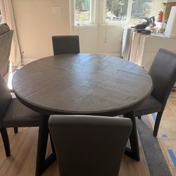 48” round dining table and chairs