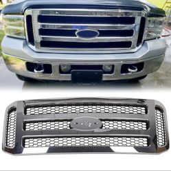Chrome Grille For Ford F250 and F350 Fits 2005 to 2007 and Excursion 2005