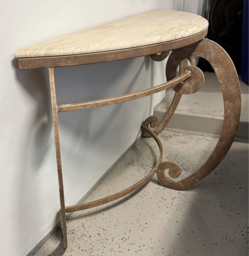 Marble Half Moon Console Table