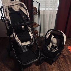Evenflo Omni Signature Travel System with LiteMax Infant Car Seat, Coastal Coffee