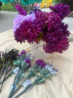 Artificial Purple Floral Stems Bundle