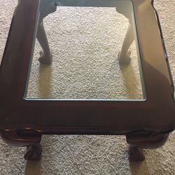 Wood/Glass End Table