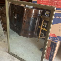 Heavy Glass Mirror 26.5 inches Wide X 38.5  Inches Tall 