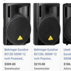 Behringer Eurolive B212D ACTICE 2way 550w 12" PA Speaker System
