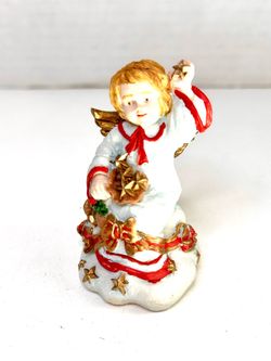 Vintage Oriental Trading Co. Miniature Christmas Angel Porcelain Figurine