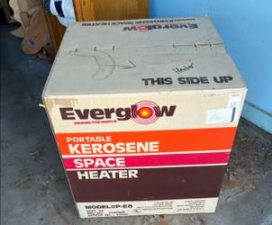 Vintage Everglow P-E8 Kerosene Space Heater 19,600 BTU - Original Box factory sealed