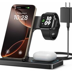 3 in 1 Wireless Charger for iphone 16 15 14 13 12 11 XR 8/Apple Charging Station