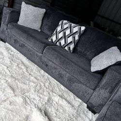 Nice Grey 2pc Sofa Couch Set