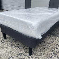 New In A Box Queen Size Platform Bed Frame $120 or $365 with 12” Memory Foam Mattress 