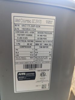2 1/2Ton 410a Ducane Condenser