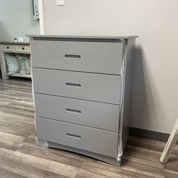 Liquidating Out Matte Gray Four Drawer Chest 