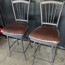 Free Bar Stools - Brown Cushions - Metal