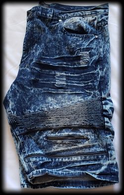 Men's Distressed Biker Shorts