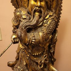 Antique One Of A Kind Statue Of Guan Gong Warrior