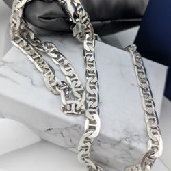 20"  Vintage Italian Sterling Silver 925 Fígaro Link Necklace