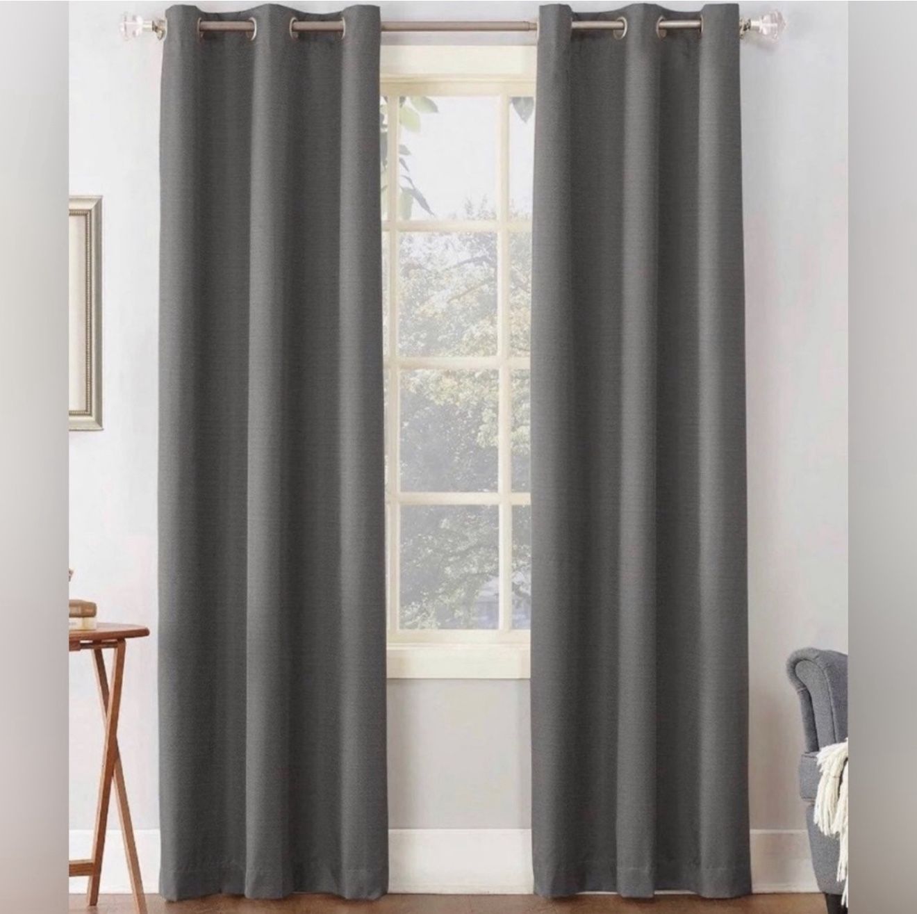 Sun Zero Cooper Textured Thermal-Lined Room Darkening Curtain Panels