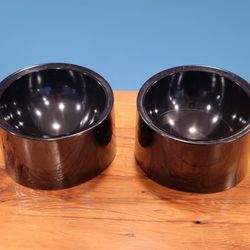 15° Large Slanted Bowls for Dogs & Cats - 2 Bowls, Black