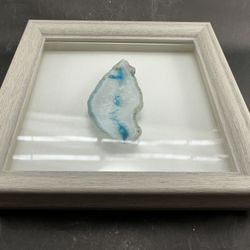 Stone Wall Art Geode Agate Blue Framed Shadow Box  