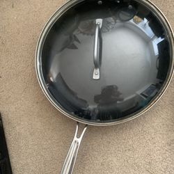 12 Inch Cuisinart Frying Skillet . Stainless Steel. Use In Oven On Stove Top And Dishwasher. With Lid Reduced 